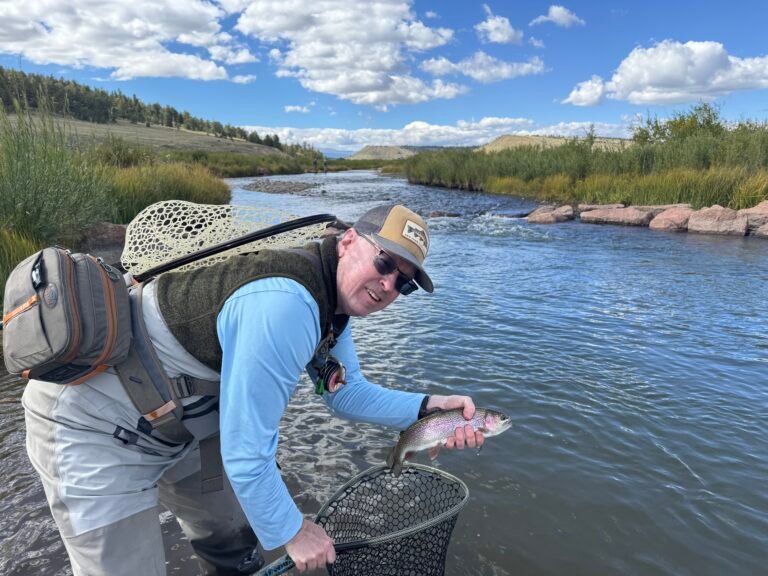 Close-up of trout caught on exclusive South Platte River private fishing access